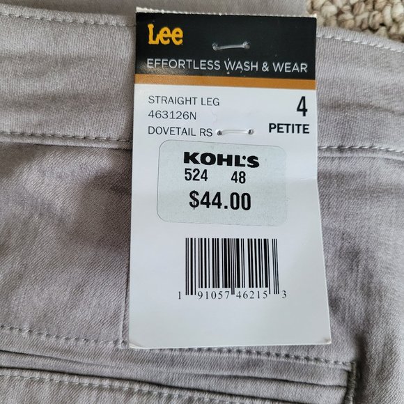 NWT Lee Relaxed Fit Straight Leg Twill Pants Size 4P - Picture 5 of 11